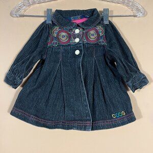 COOGI Baby Embroidered Jean Dress 6/9M